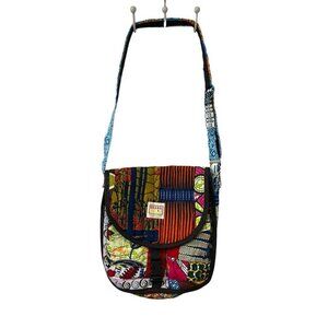 Ghana Purse Handbag Large Crossbody tote Quilted Colorful Artsy Hippie